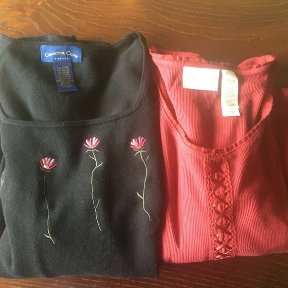 PETITE MEDIUM Black TOP BLOUSE + free top - Picture 1 of 8